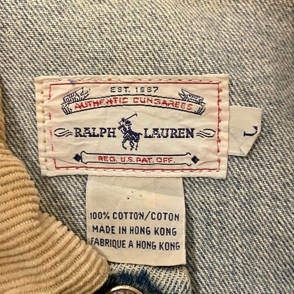 Polo Ralph Lauren Vintage Indian Head Native American Jean Jacket Denim Large - Picture 6 of 7